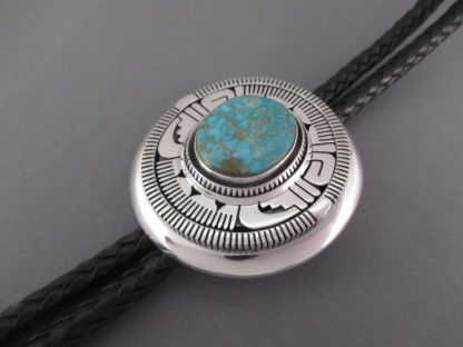 Carico Lake Turquoise Bolo Tie by Leonard Nez