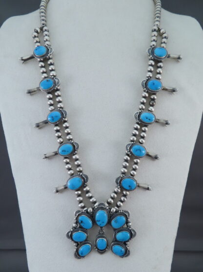 Squash Blossom Necklace with Sleeping Beauty Turquoise