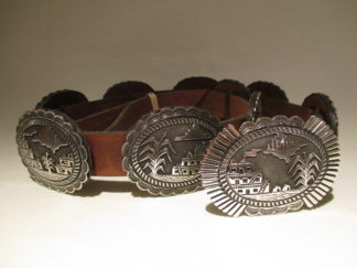 Sterling Silver Concho Belt with beautiful detail by Bruce Morgan