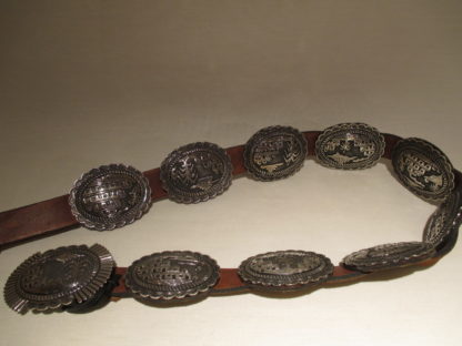 Sterling Silver Concho Belt with beautiful detail by Bruce Morgan