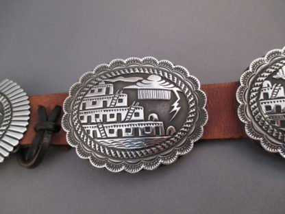 Sterling Silver Concho Belt with beautiful detail by Bruce Morgan