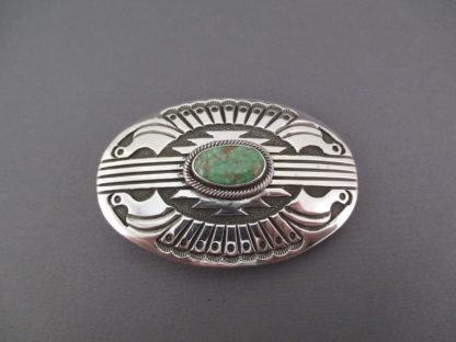 Carico Lake Turquoise & Sterling Silver Belt Buckle
