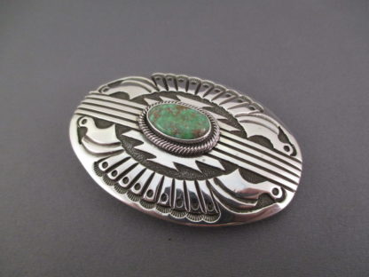 Carico Lake Turquoise & Sterling Silver Belt Buckle