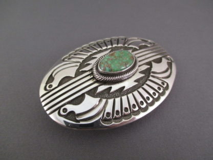 Carico Lake Turquoise & Sterling Silver Belt Buckle