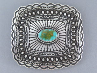 Sterling Silver Belt Buckle with Royston Turquoise