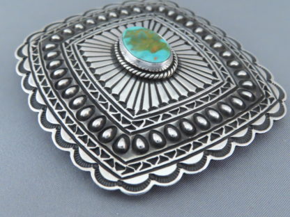 Sterling Silver Belt Buckle with Royston Turquoise