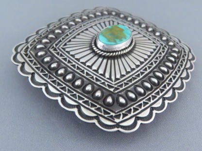 Sterling Silver Belt Buckle with Royston Turquoise