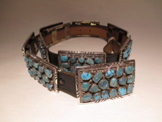 Lone Mountain Turquoise Concho Belt by Lu Bedonie – Please Call for Pricing Information