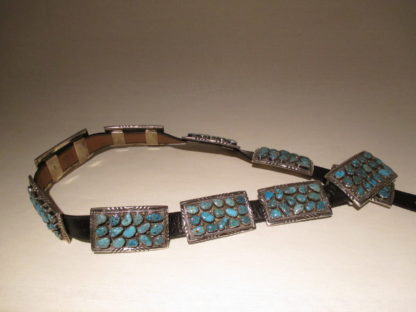 Lone Mountain Turquoise Concho Belt by Lu Bedonie – Please Call for Pricing Information