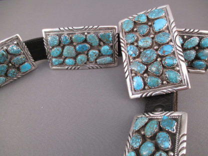 Lone Mountain Turquoise Concho Belt by Lu Bedonie – Please Call for Pricing Information