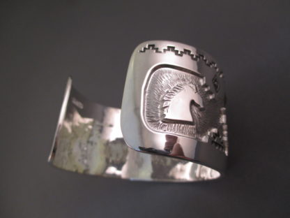 Sterling Silver Cuff Bracelet with Horses by Fortune Huntinghorse