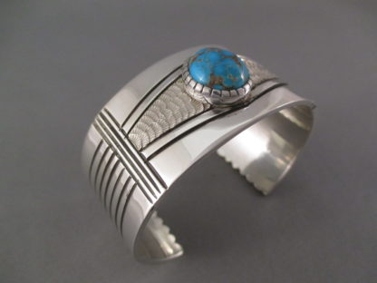 Nevada Blue Turquoise Cuff Bracelet by Leonard Nez