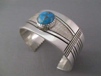 Nevada Blue Turquoise Cuff Bracelet by Leonard Nez