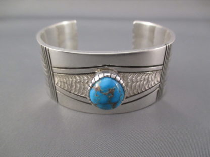 Nevada Blue Turquoise Cuff Bracelet by Leonard Nez