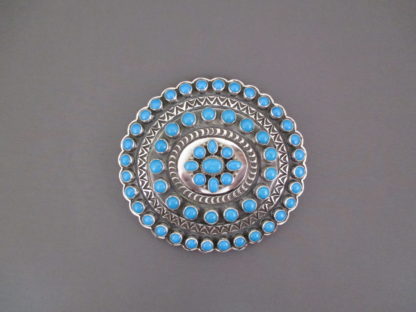 Sleeping Beauty Turquoise & Sterling Silver Belt Buckle