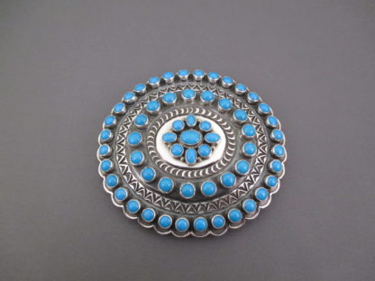 Sleeping Beauty Turquoise & Sterling Silver Belt Buckle