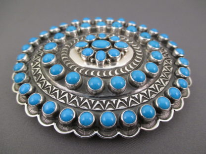 Sleeping Beauty Turquoise & Sterling Silver Belt Buckle