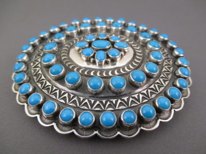 Sleeping Beauty Turquoise & Sterling Silver Belt Buckle