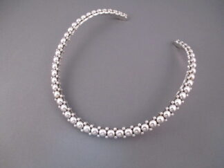 Sterling Silver Collar Necklace with ‘Dots’ by Artie Yellowhorse