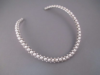 Sterling Silver Collar Necklace with ‘Dots’ by Artie Yellowhorse