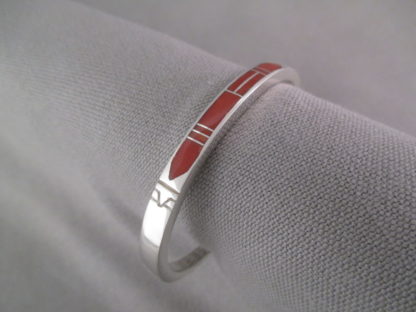 Coral Inlay Cuff Bracelet