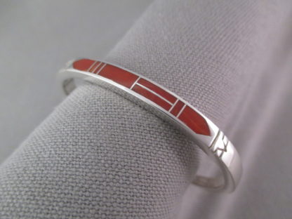 Coral Inlay Cuff Bracelet