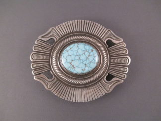 #8 Turquoise Belt Buckle by Calvin Martinez