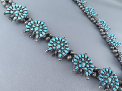 Antique (1930’s) Turquoise Squash Blossom Necklace