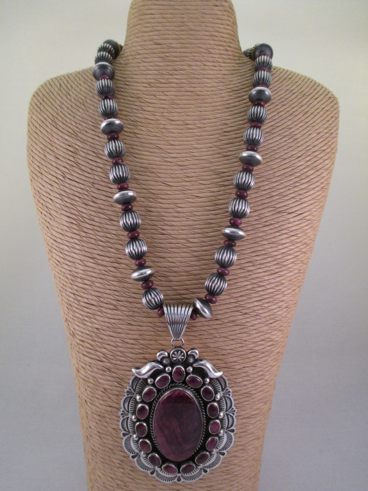 Purple Spiny Oyster Elongated Mini-Lariat Necklace + Earring Set