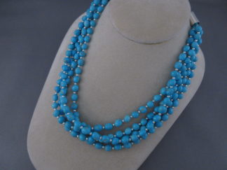 NE6287 Five-Strand Sleeping Beauty Turquoise Necklace by Native American jewelry artist, Desiree Yellowhorse FOR SALE $1,600-