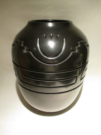 Jeff Roller Santa Clara Pueblo Pottery - Very Large Carved Black Storage Jar