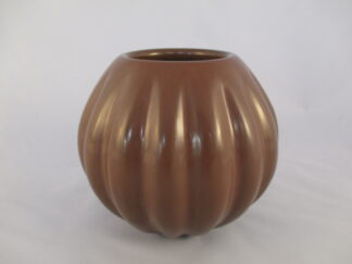 Santa Clara Pueblo Pottery - Brown Melon Bowl by Santa Clara pottery artist, Jeff Roller $2,250-
