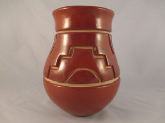Jennie Trammel Pot - Carved Red Pottery Jar by Santa Clara Pueblo potter, Jennie Trammel $3,500-