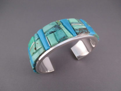 Turquoise Cobblestone Inlay Cuff Bracelet