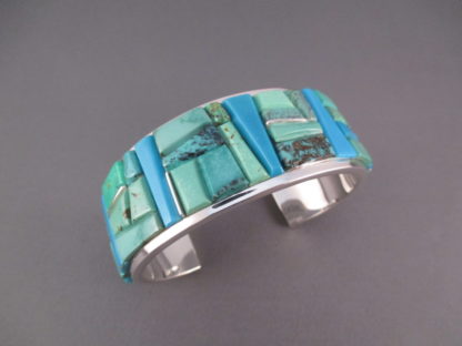 Turquoise Cobblestone Inlay Cuff Bracelet