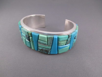 Turquoise Cobblestone Inlay Cuff Bracelet