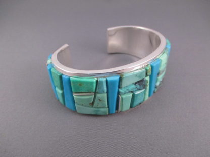 Turquoise Cobblestone Inlay Cuff Bracelet