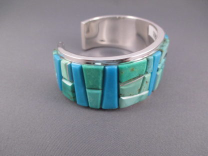 Turquoise Cobblestone Inlay Cuff Bracelet