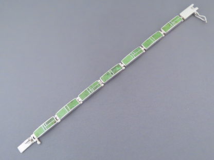 Gaspeite Inlay Link Bracelet