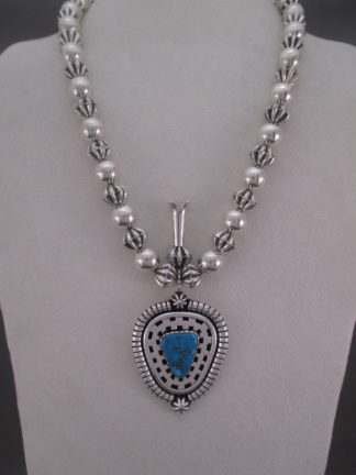 Turquoise Jewelry - Morenci Turquoise Necklace by Navajo jewelry artist, Kyle Lee Anderson $1,995-