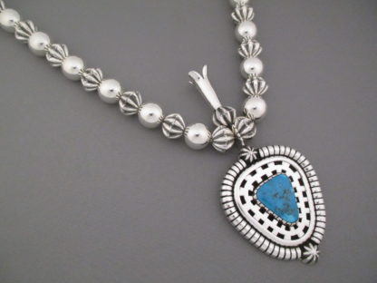 Morenci Turquoise & Sterling Silver Necklace by Kyle Lee-Anderson