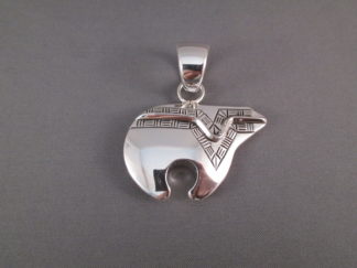 Sterling Silver 'Bear' Pendand by Navajo jewelry artist, Artie Yellowhorse