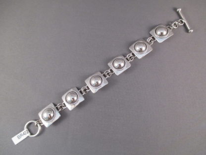 Artie Yellowhorse Sterling Silver Link Bracelet (Squares)