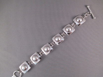 Artie Yellowhorse Sterling Silver Link Bracelet (Squares)