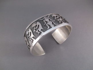 Sterling Silver 'Kokopelli' Cuff Bracelet by Native American Hopi Indian jewelry artist, Steven Sockyma $675-