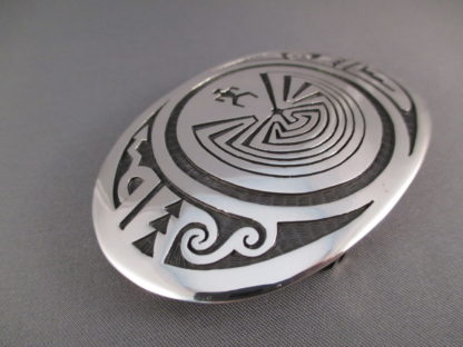 Sterling Silver ‘Man in the Maze’ Belt Buckle by Joe Josytewa