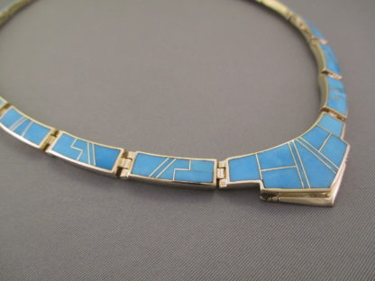 14kt Gold Turquoise Inlay Necklace