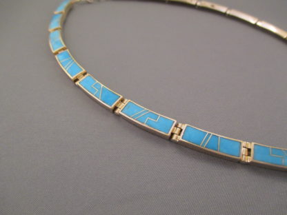 14kt Gold Turquoise Inlay Necklace