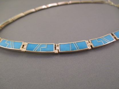 14kt Gold Turquoise Inlay Necklace