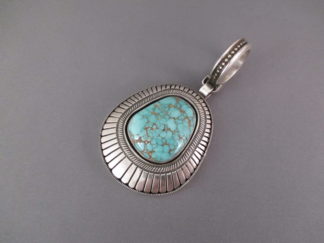 Turquoise Pendant - Carico Lake Turquoise Pendant by Navajo jewelry artist, Calvin Martinez $1,250-